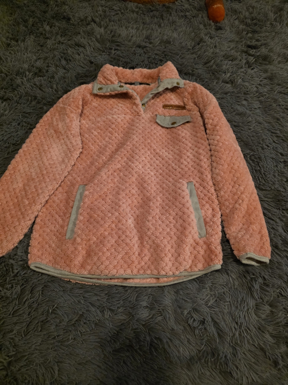 Simply Southern Coral Pink Plush Pullover Hoodie